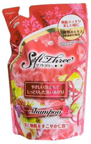 Mitsuei"Soft Three" Шампунь cо скваланом, маслами и экстрактом алоэ, 400мл