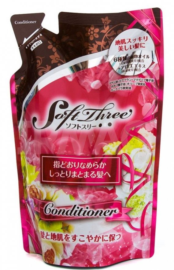 Mitsuei"Soft Three" Кондиционер c экстрактами алоэ, ромашки, авокадо 400мл