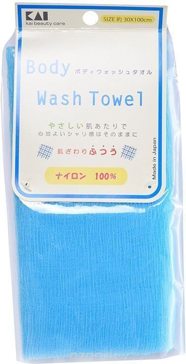 Body Wash towel Мочалка для тела средней жесткости 30 х100см (голубая)