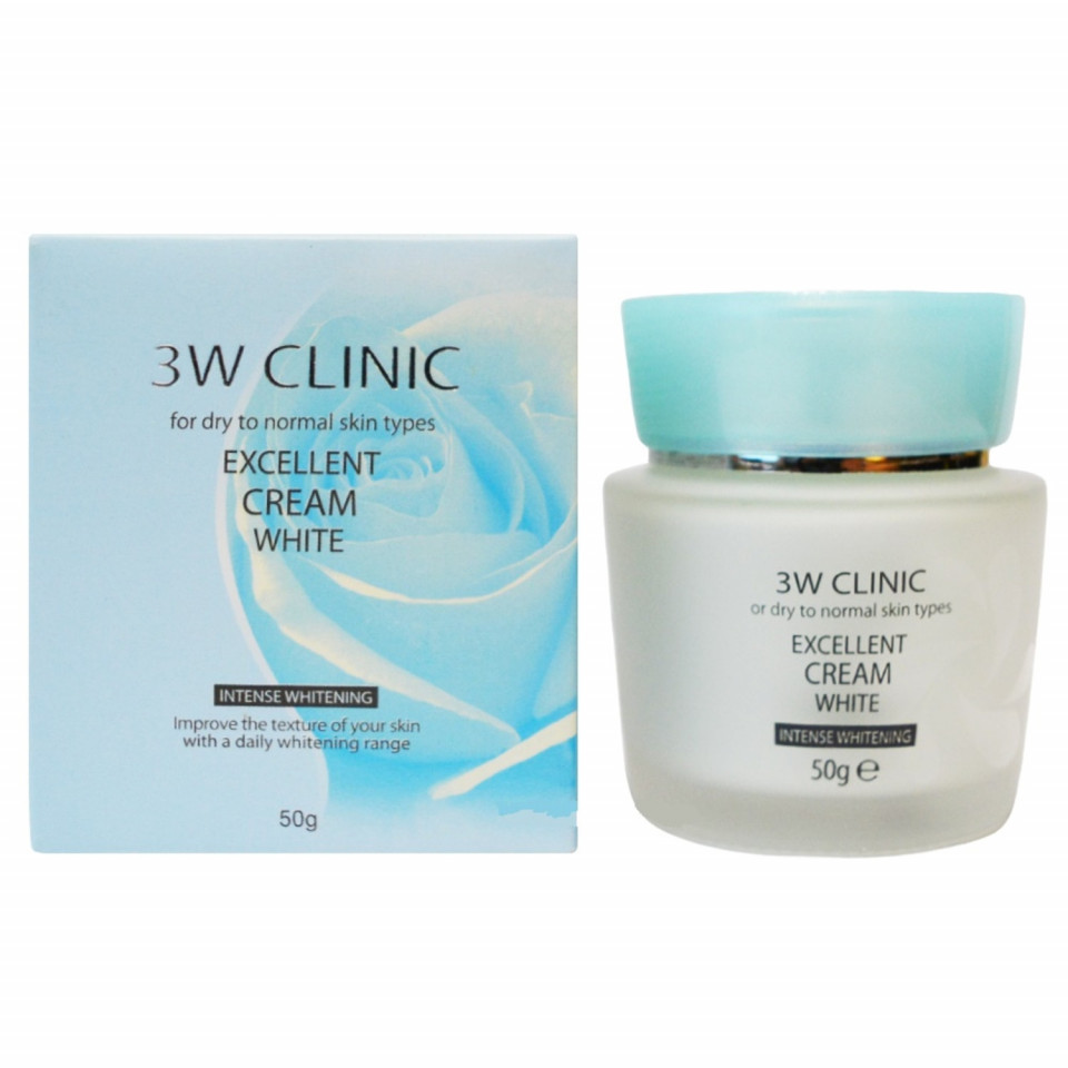 3W Clinic "Excellent Cream White" Крем для лица с эффектом отбеливания, 50гр